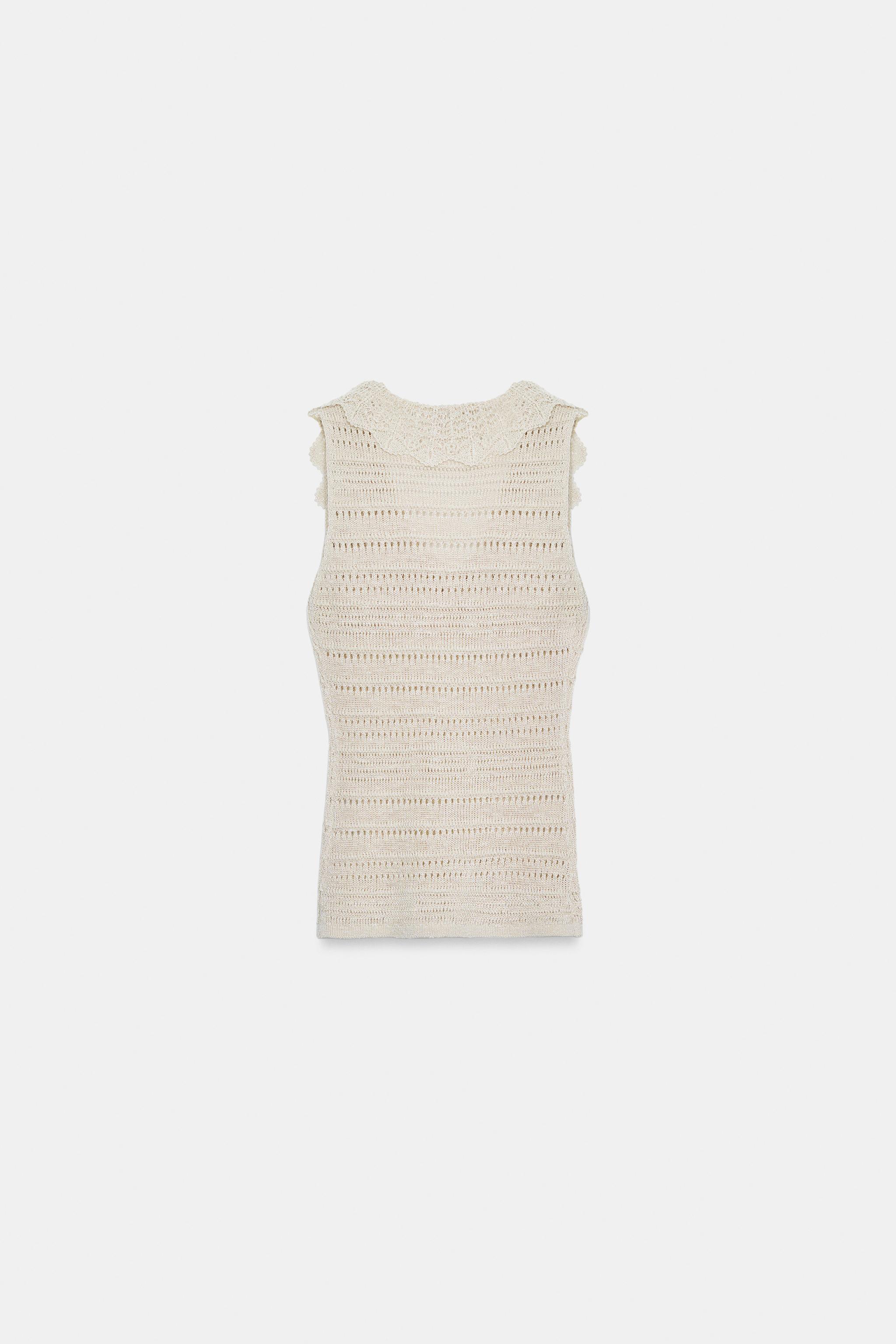 POINTELLE RUFFLE TOP
